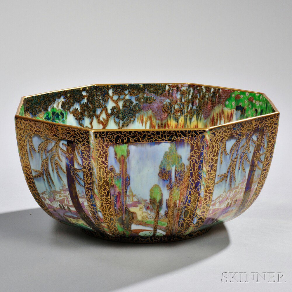 Appraisal: Wedgwood Fairyland Lustre Octagonal Bowl England c pattern Z Castle