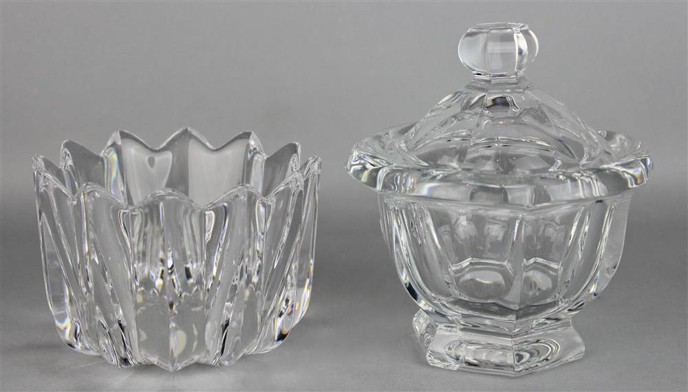 Appraisal: ORREFORS BOWL AND A BACCARAT COVERED JAR the first with