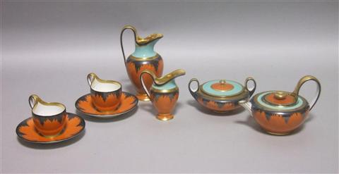 Appraisal: BERLIN PORCELAIN SIX-PIECE TEA SET Underglaze blue marks circa the