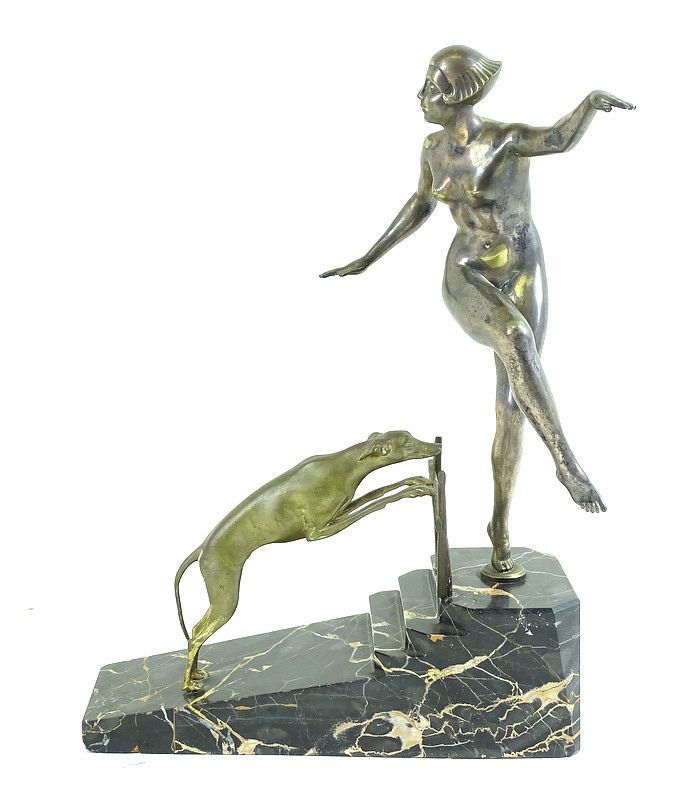 Appraisal: Art Deco Mixed Metal Sculpture Dancing Women And Art Deco