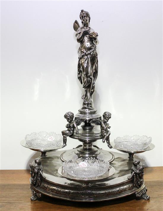 Appraisal: Sale Lot A Victorian Silver-Plate Centerpiece th century Height of