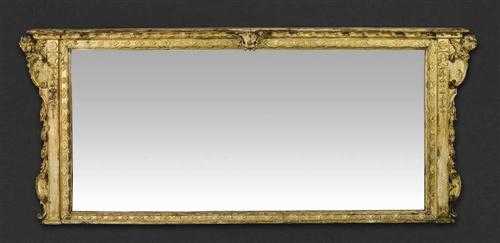 Appraisal: BROAD OVERMANTLE MIRROR AUX ANGELOTS late Baroque Italy th century