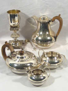 Appraisal: A good four piece silver tea set of flattened globe