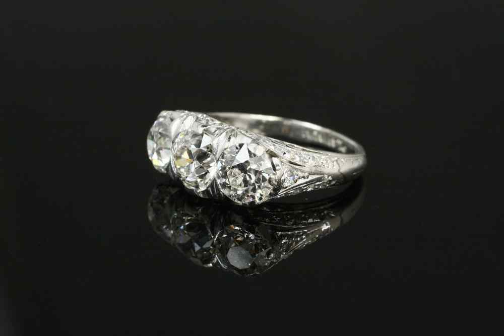 Appraisal: LADY'S RING - One lady's Edwardian period platinum iridium ring