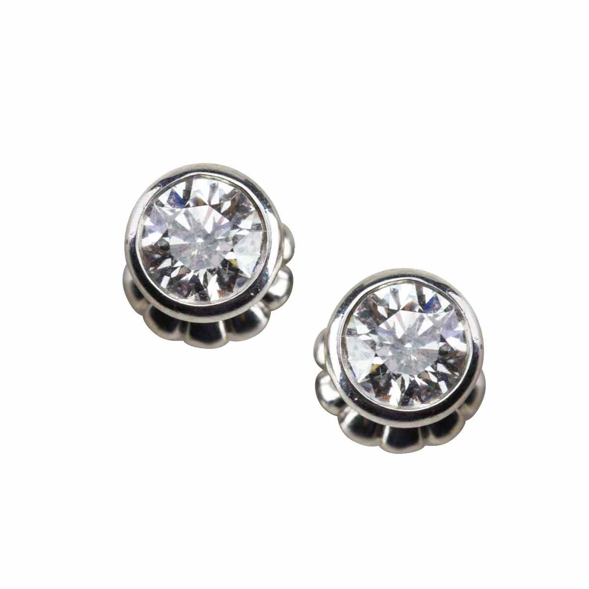 Appraisal: Pair Of Tiffany Co Elsa Peretti Platinum Stud Earrings each