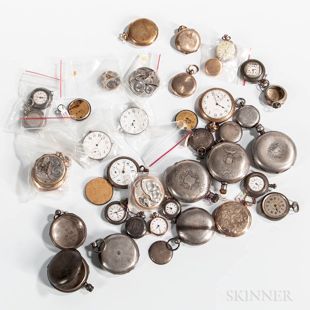 Appraisal: Collection of Coin Silver Watch Cases and Gold-filled Watches Collection