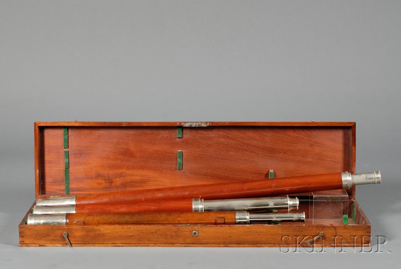 Appraisal: Boxed Set of Three Single-Draw Telescopes by Dollond London all