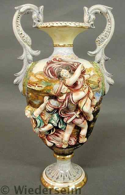 Appraisal: Large Capodimonte Italian ceramic vase h x w