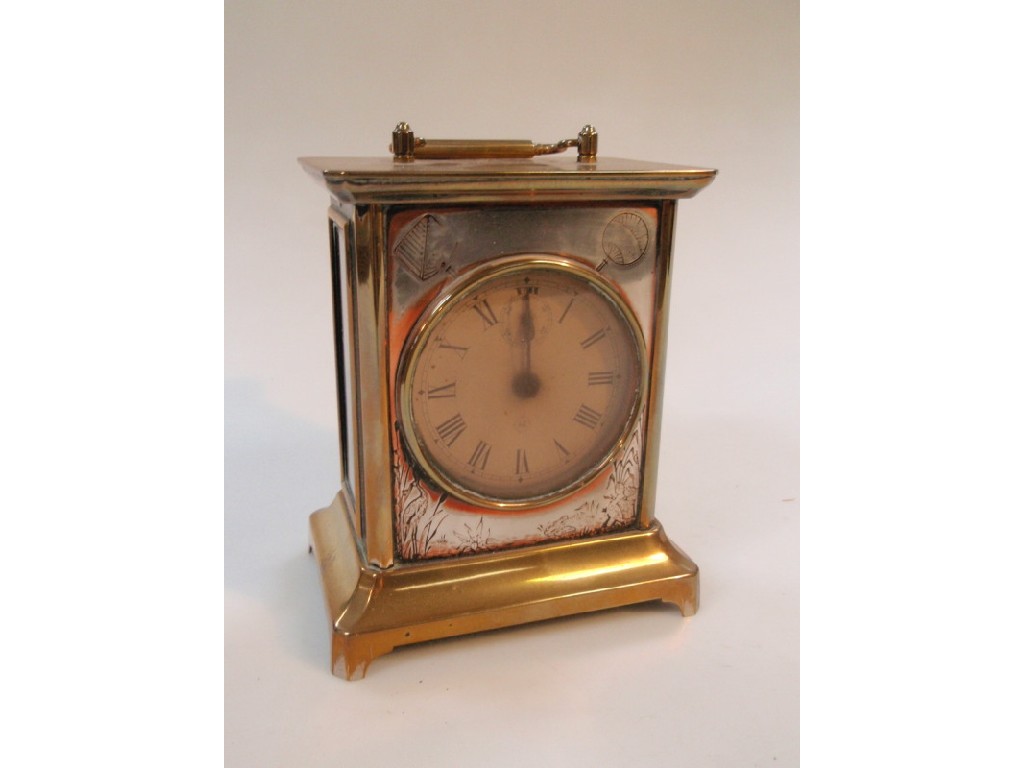 Appraisal: An American Seth Thomas brass and silvered carriage clock with