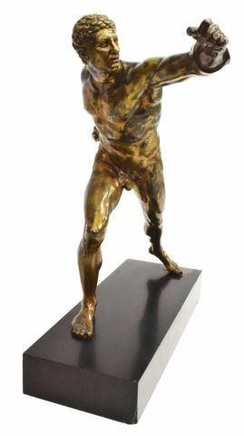 Appraisal: Neoclassical patinated bronze sculpture Borghese Gladiator Fighting Warrior after the