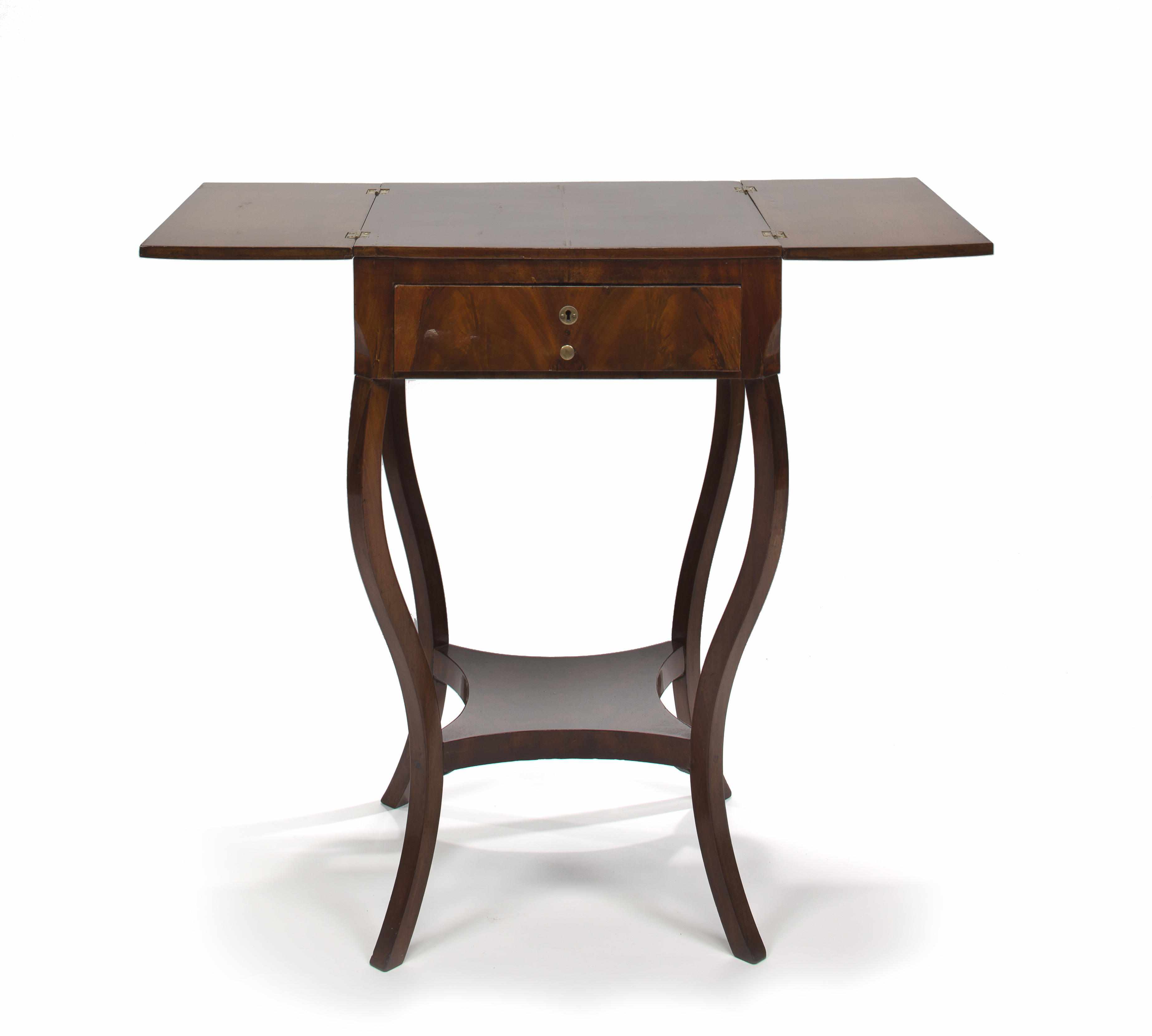 Appraisal: A Restauration mahogany sewing table second quarter th centuryheight in