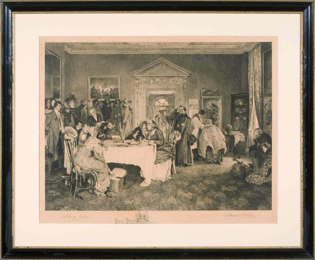 Appraisal: INTERIOR SCENE WITH FIGURES AFTER A PAINTING BY W DENDY