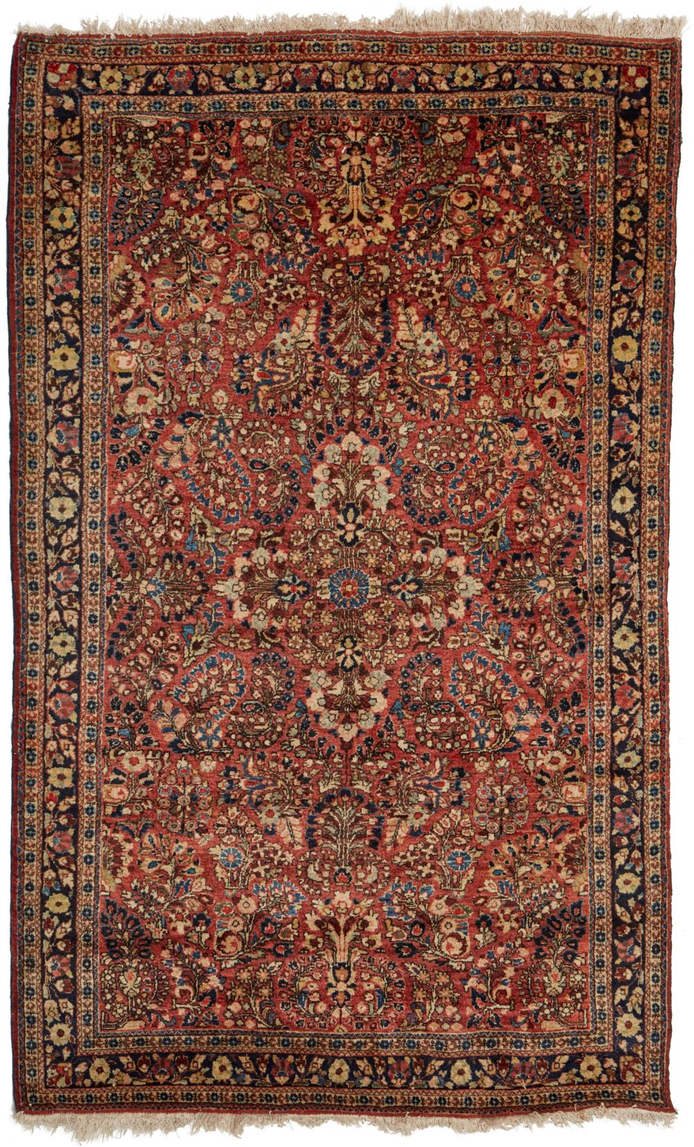 Appraisal: A Sarouk area rug Second-quarter th Century Wool on cotton