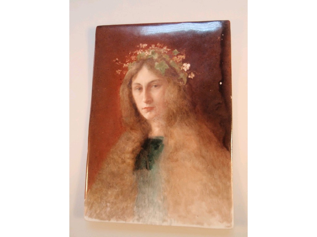 Appraisal: A Berlin style porcelain plaque painted with a half portrait