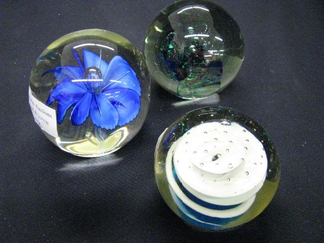 Appraisal: Art Glass Paperweights one signed