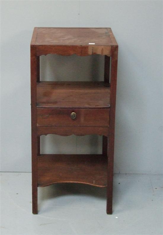 Appraisal: th century mahogany wash stand with one drawer h w