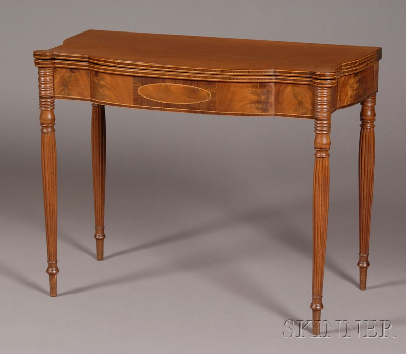 Appraisal: Federal Plum Pudding Mahogany and Rosewood Inlaid Card Table probably