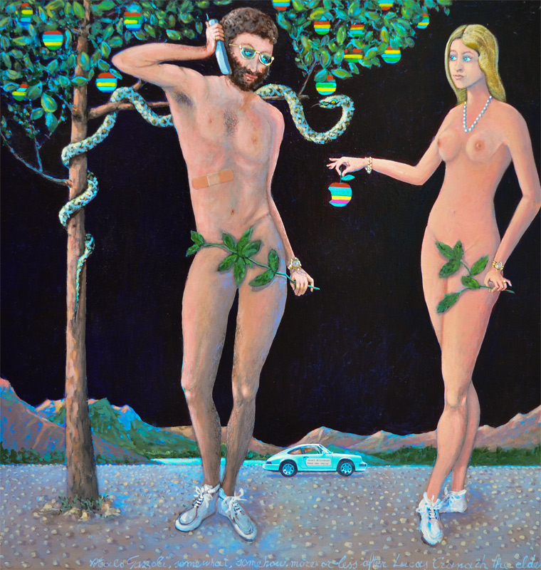 Appraisal: GAZZOLI Italo American th C Adam Eve Acrylic Canvas ''