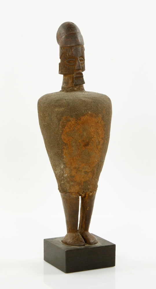 Appraisal: - Wood and Clay African Figure Carved wood and clay