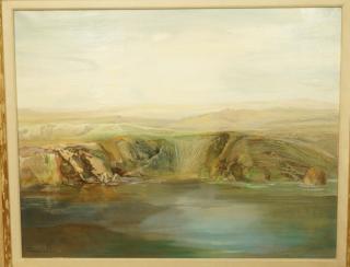 Appraisal: FARRIS BURDINE WOOLSTON Oil painting landscape wa FARRIS BURDINE WOOLSTON