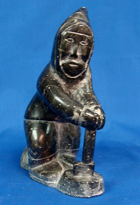 Appraisal: ist th century MAN WITH AX Soapstone Bases with paper