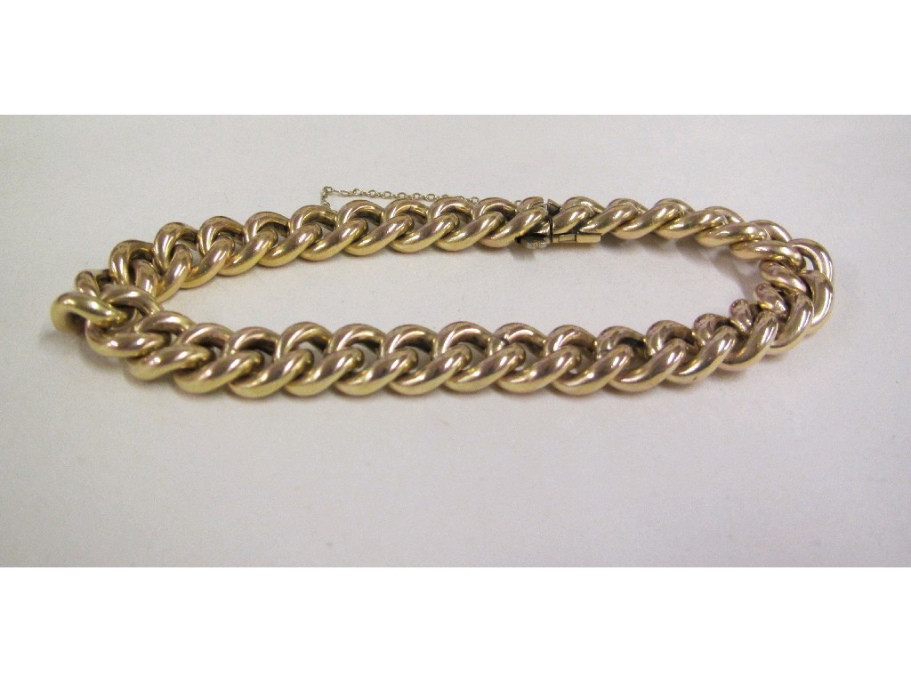 Appraisal: Yellow metal curb link bracelet