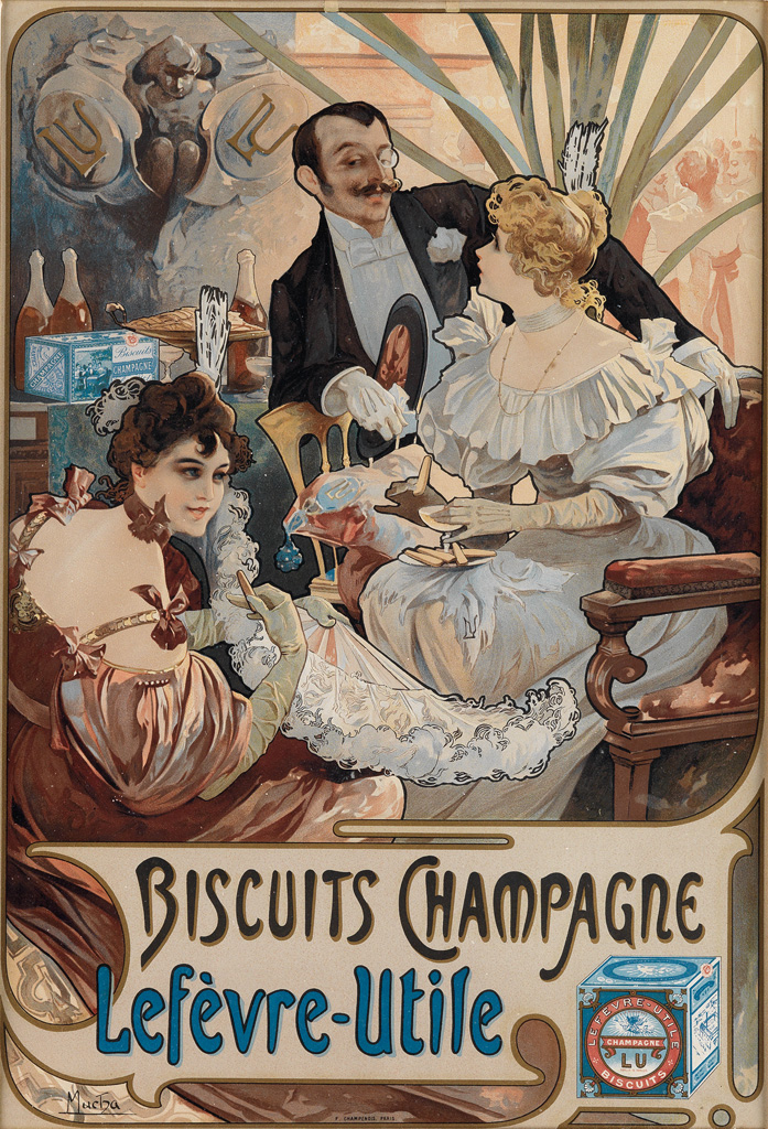 Appraisal: ALPHONSE MUCHA - BISCUITS CHAMPAGNE LEF VRE - UTILE x