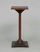 Appraisal: Arts and Crafts Style Stand Small wooden stand features square