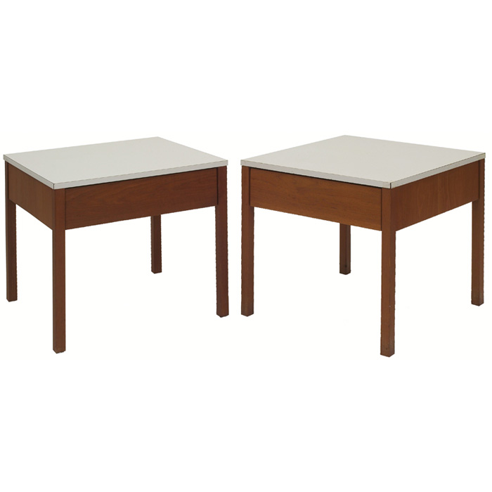 Appraisal: Florence Knoll nightstands pair by Knoll Associates teak cases with