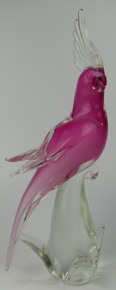 Appraisal: LARGE MURANO PINK COCKATOO BY PUCCINI Measures tall signed to