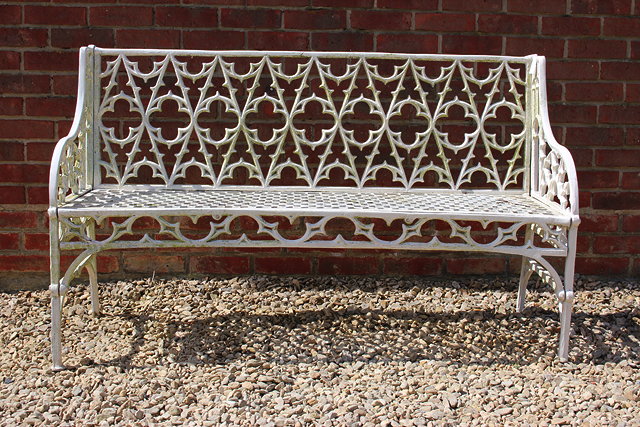 Appraisal: A VICTORIAN GOTHIC REVIVAL STYLE WHITE PAINTED CAST ALUMINIUM GARDEN