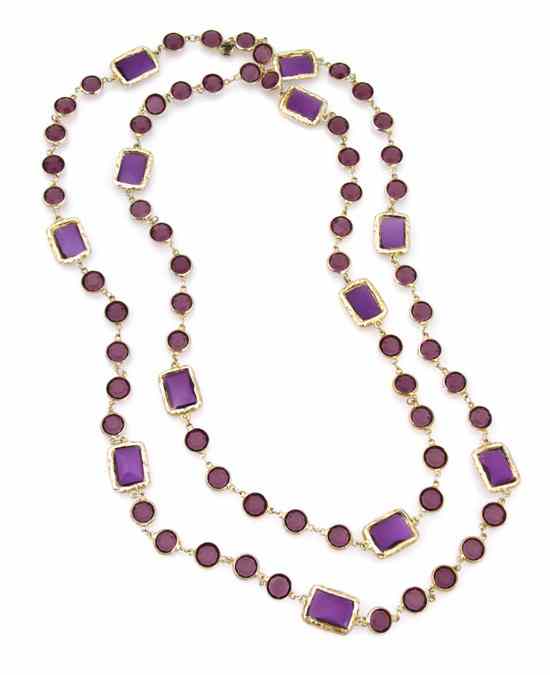 Appraisal: A Chanel Amethyst Crystal Sautoir Stamped Chanel