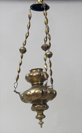 Appraisal: Baroque-Style Brass Sanctuary Lamp in in diam