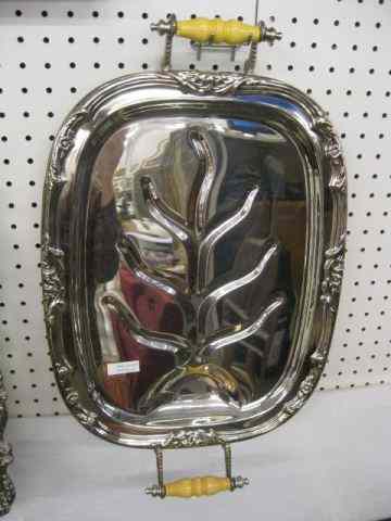 Appraisal: Silverplate Tray tree in well design '' x ''