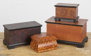 Appraisal: Four contemporary painted pine dresser boxes tallest - ''