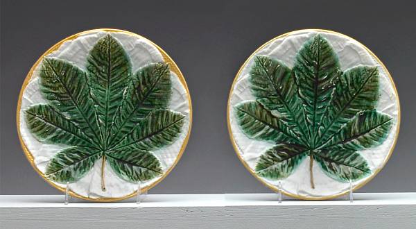 Appraisal: A pair of George Jones majolica plates circa - Each