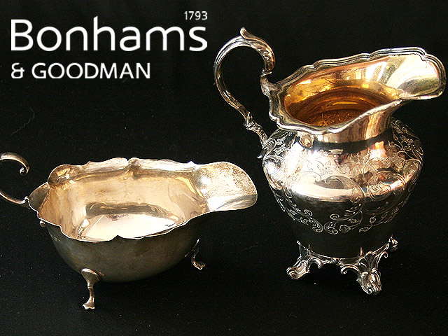 Appraisal: A Sterling silver footed gravy boat by Mappin Webb Birmingham