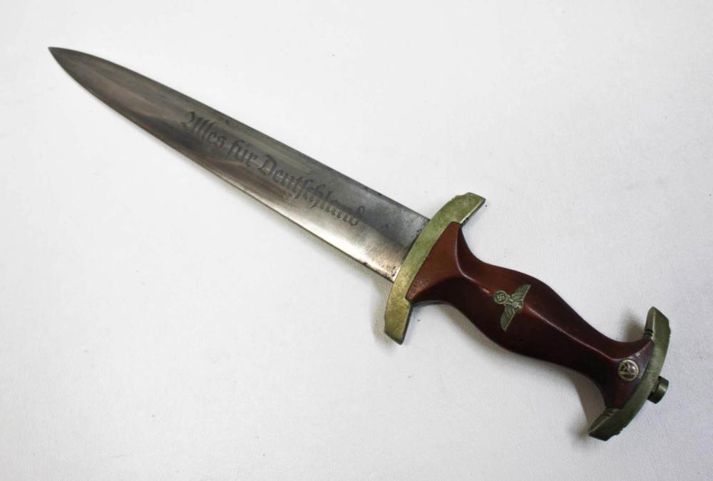 Appraisal: GERMAN WORLD WAR TWO SA DAGGER early style with nickel