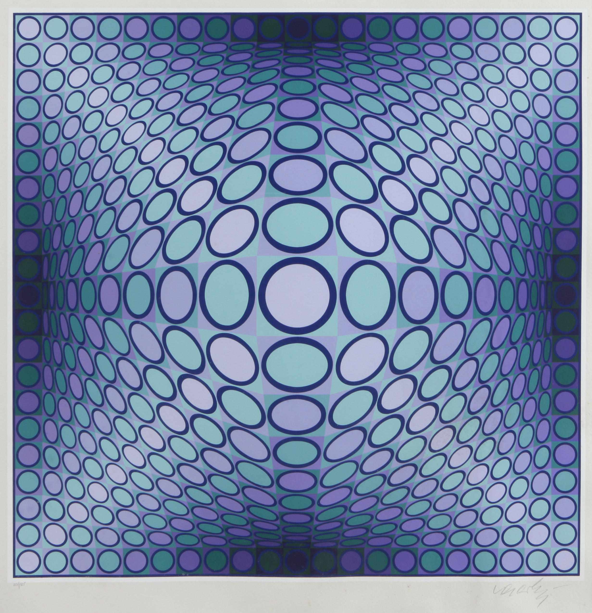 Appraisal: Victor Vasarely Hungarian - Cosca II c Screenprint in colors