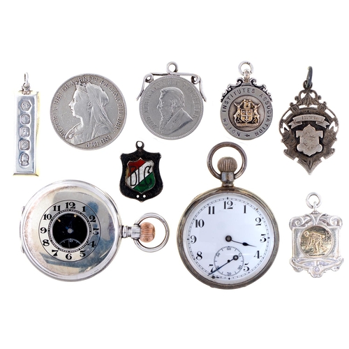 Appraisal: Two silver open face or half hunting cased keyless lever