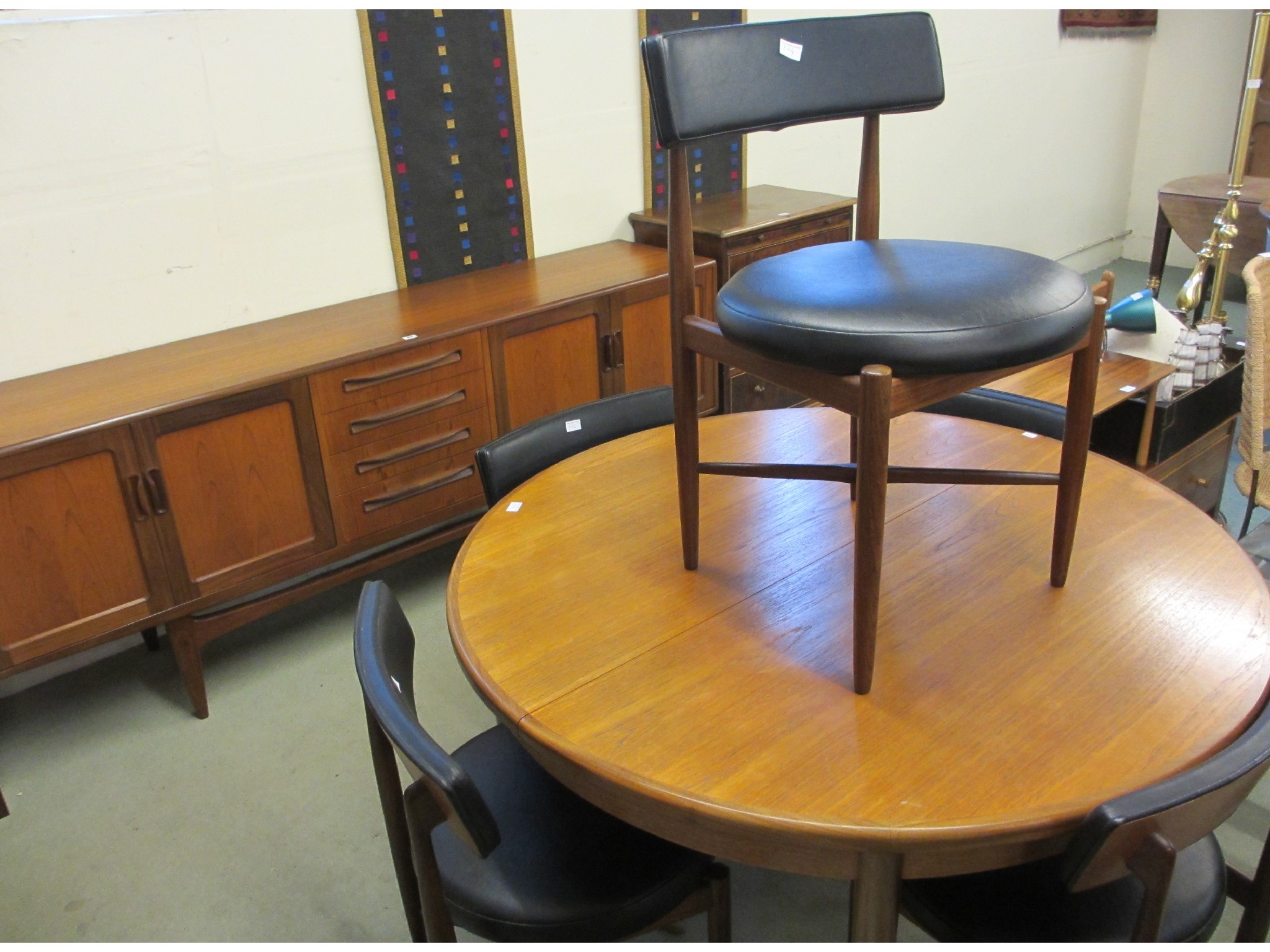 Appraisal: G-plan teak sideboard table five chairs telephone table coffee table