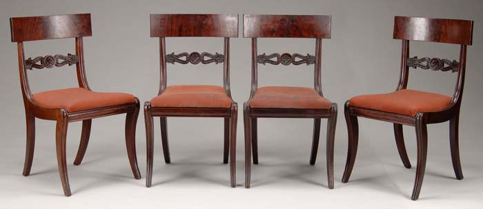 Appraisal: SET OF FOUR GRECIAN SIDE CHAIRS BRANDED C B WOOD