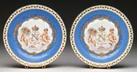 Appraisal: PAIR OF FINE FRENCH SEVRES COLLECTOR S PLATES The plates