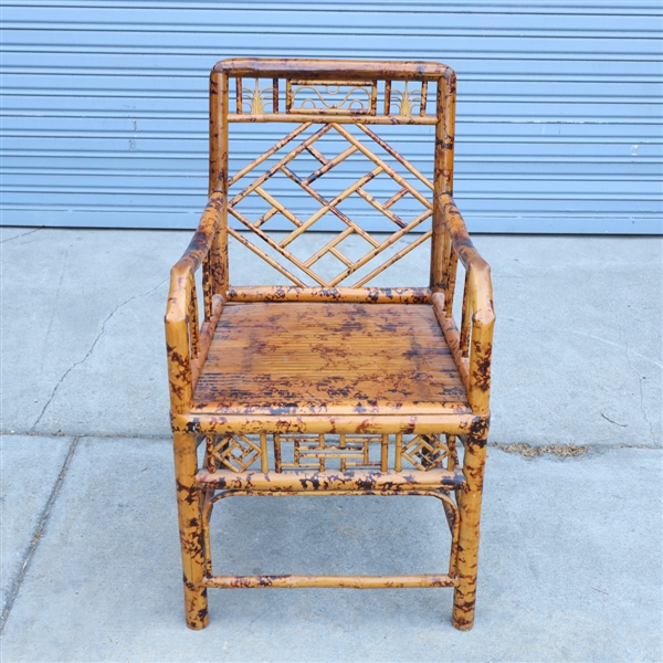 Appraisal: Bamboo splattered painted chair with bamboo seat as-is condition some