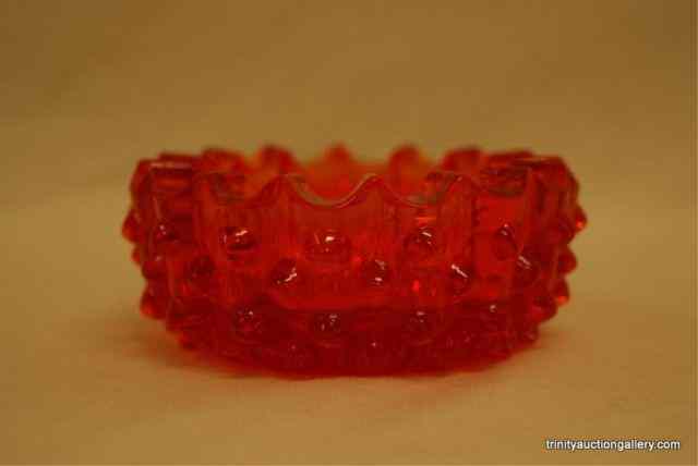 Appraisal: Fenton Glass Colonial Orange Hobnail Ashtrayc and not marked is