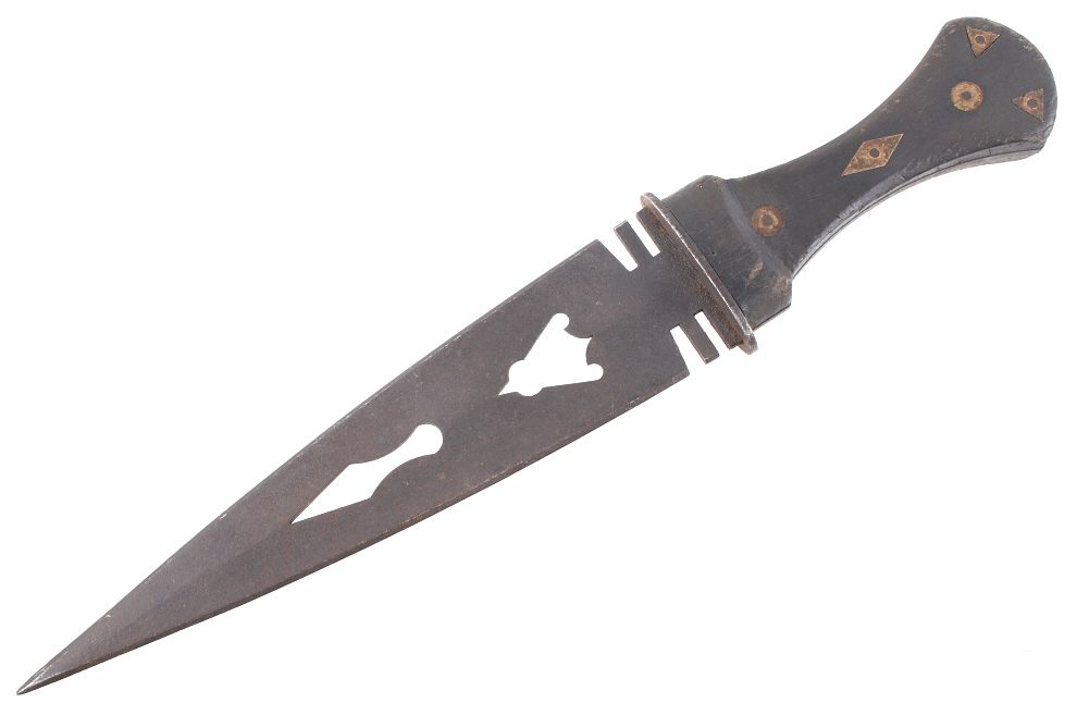 Appraisal: Plains Indian Style Batwing Cutout Dag Knife Featured in this