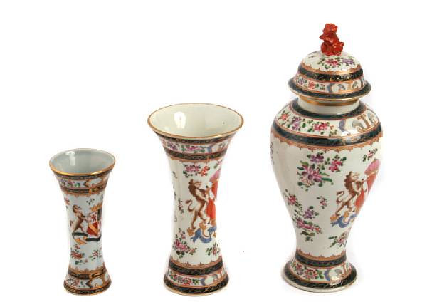 Appraisal: A group of French Chinese export style vases comprising four