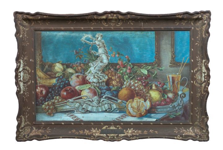 Appraisal: Large American Pressed and Lithographed Tin Still Life fourth quarter