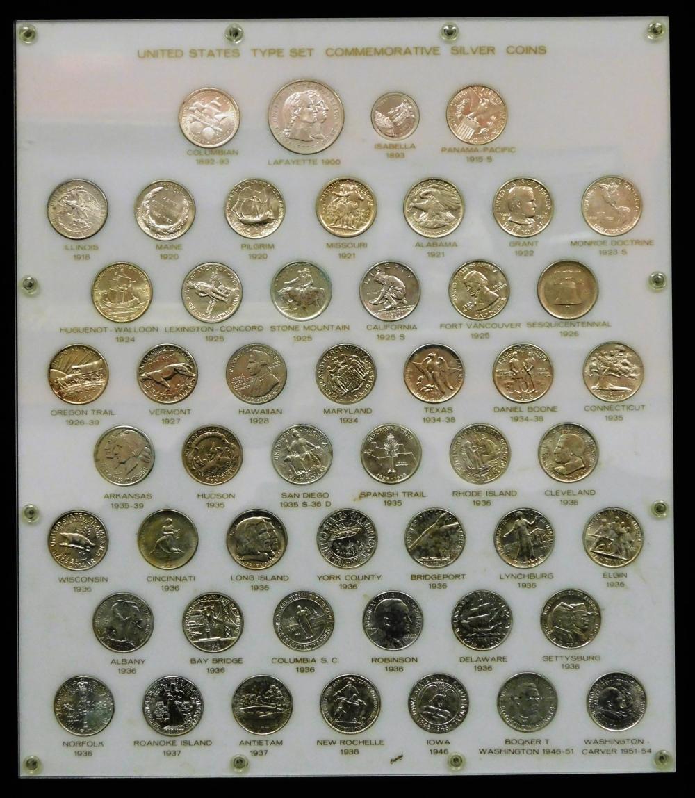 Appraisal: COINS Fifty piece classic commemorative type set in custom Capital