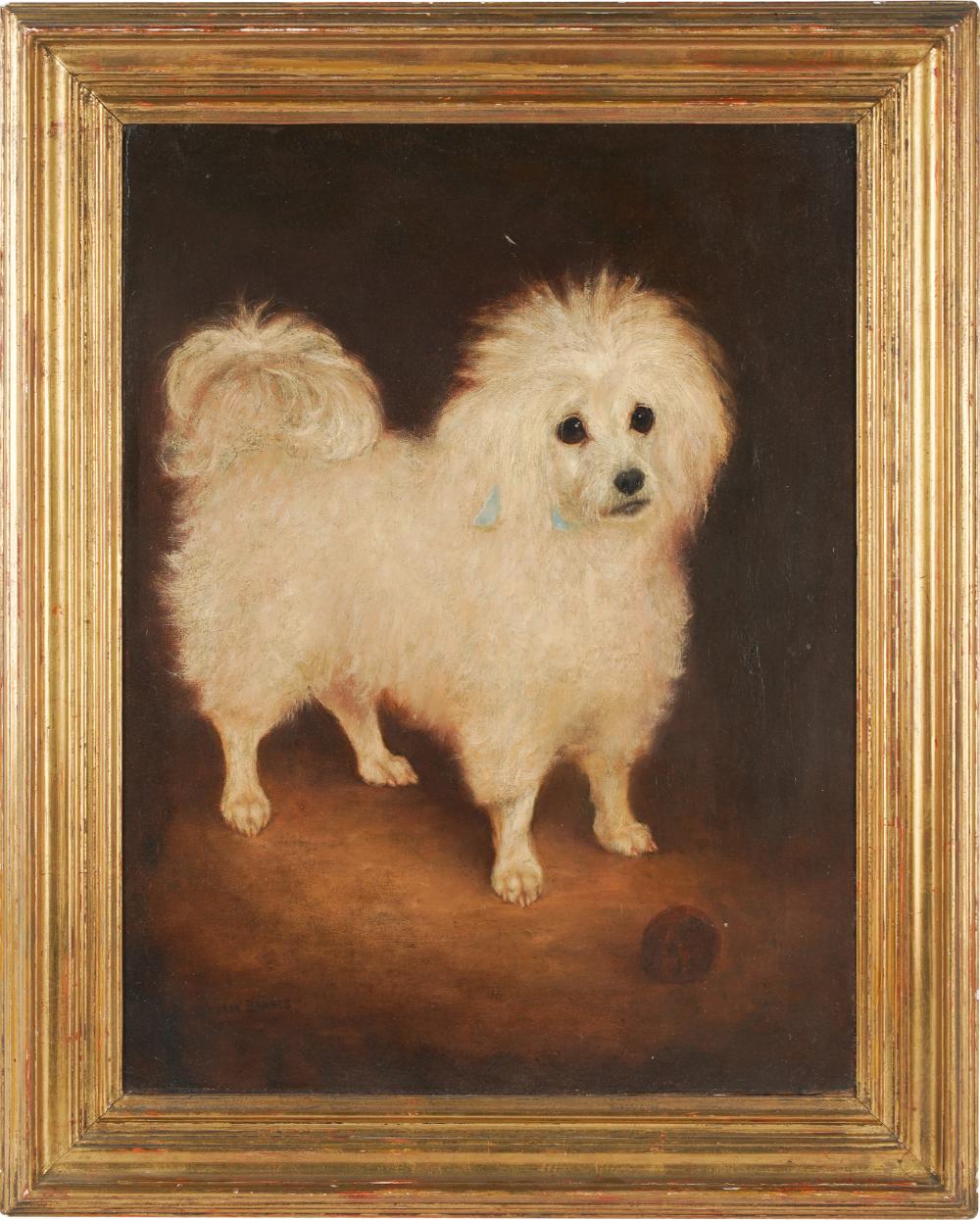 Appraisal: ENGLISH SCHOOL PORTRAIT OF A DOGoil on canvas signed Barnes